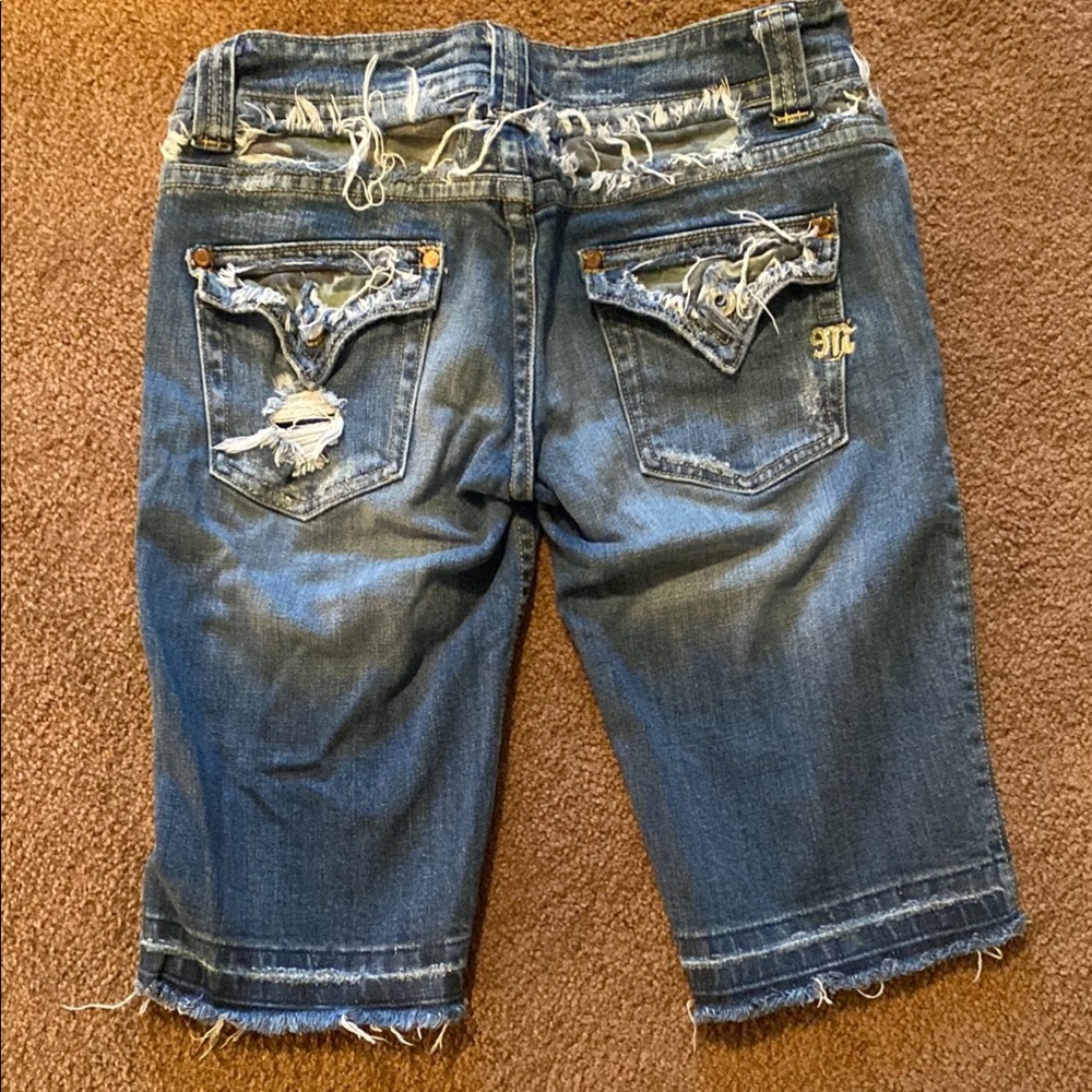 Miss Me Denim Shorts w/camo peekaboo